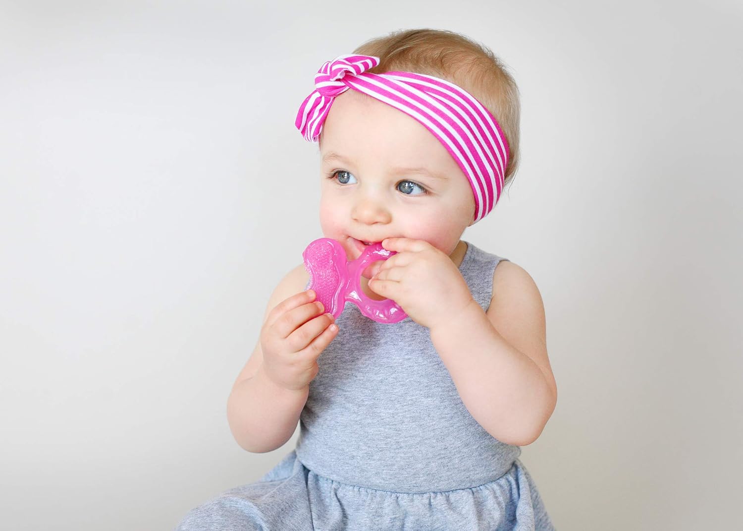 Nuby Silicone Teethe-eez Teether with Bristles, Includes Hygienic Case, Colors May Vary : Baby Teether Toys : Baby