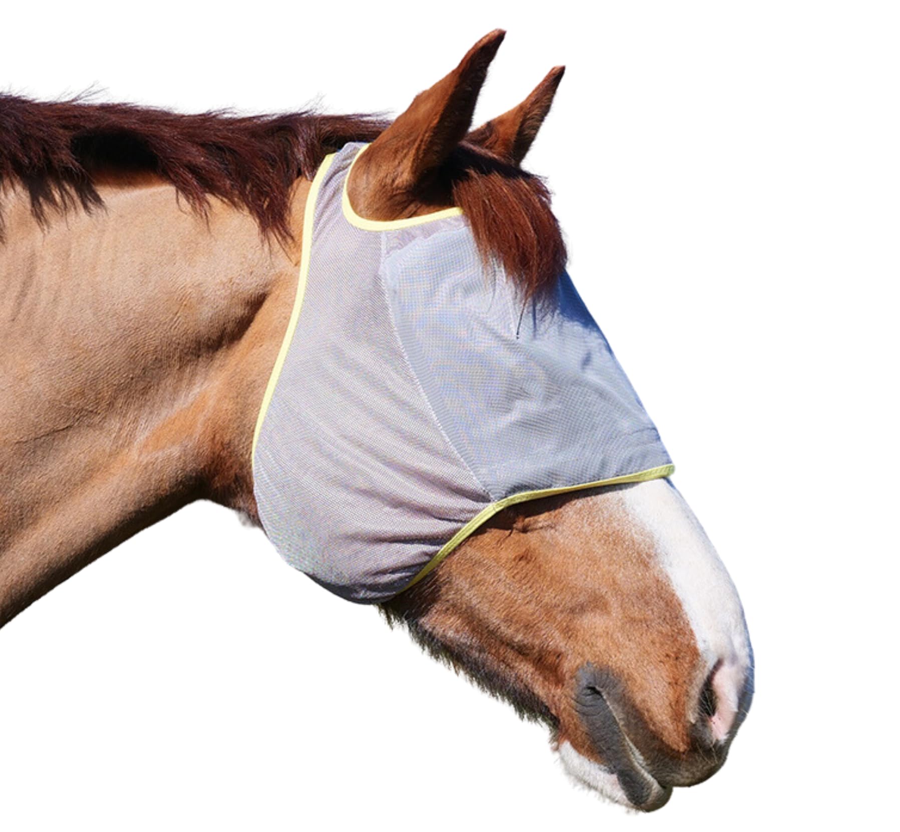 Equilibrium Field Relief Midi Fly Mask Without Ears - Large Grey/Yellow