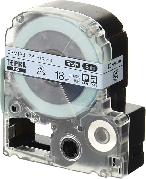 Amazon キングジム テプラpro テープカートリッジ マットラベル 模様 18mm スター ブルー Sbm18b 文房具 オフィス用品 文房具 オフィス用品