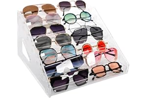 LoengMax Sunglasses Organizer - Clear Eyeglasses Display stand - Eyeglasses Storage - For Glasses Tabletop Holder Stand(7 Layer)