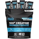 Fluid Creatine - Informed Sport Certified | Ultra-Fine Micronized 100% Creatine Monohydrate Powder | Unflavored | 5g Travel Stick Packs | 30 Servings