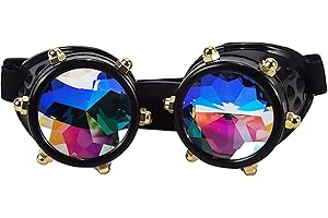 Lelinta Kaleidoscope Goggles Steampunk Goggles Glasses Halloween Costume Accessories for Cosplay Party