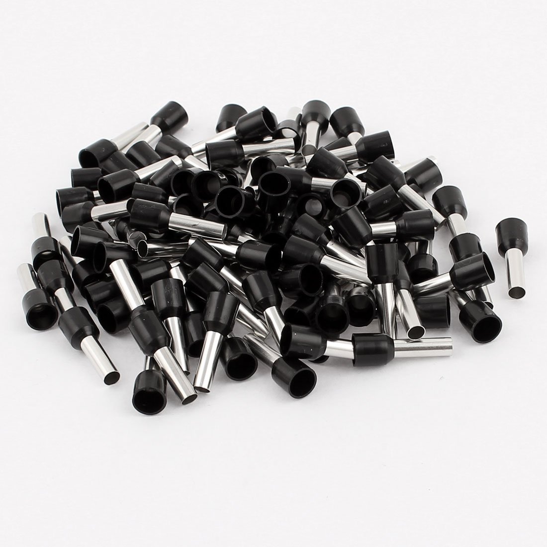 sourcing map 100 Pcs 6mm2 Crimp Terminal Bootlace Ferrule Connector Black