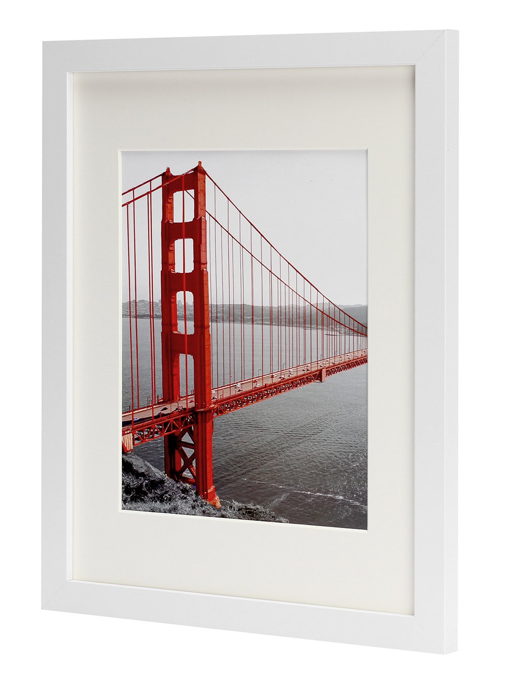 Frametory, 11x14 White Picture Frame - Made to Display Pictures 8x10 with Mat or 11x14 Without Mat - Wide Molding - Pre-Installed Wall Mounting Hardware