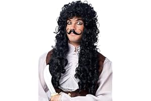 COSTUME CULTURE Franco American Novelty Company Captain Hook Wig and Mustache Costume Accessory Set, White, One Size
