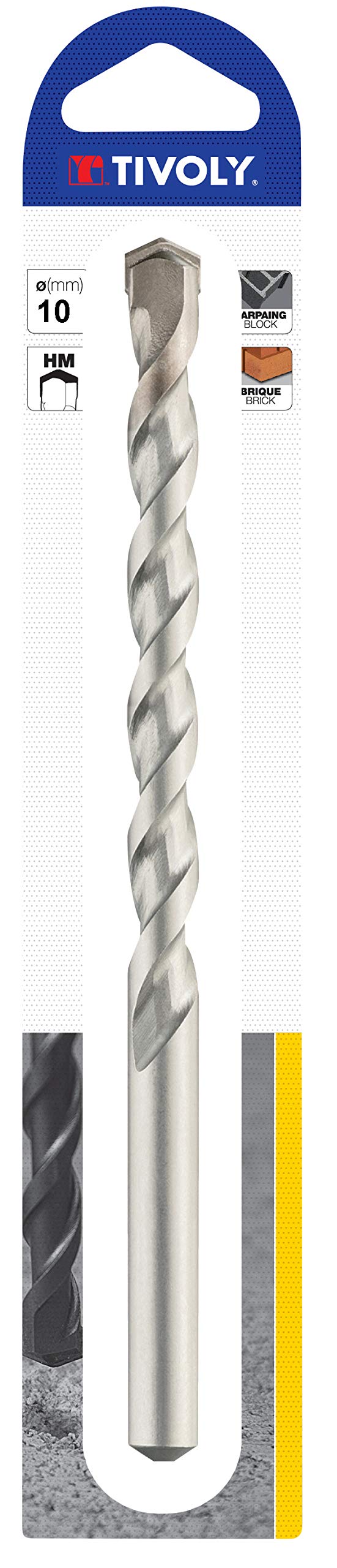 TIVOLY 10900721600 Extra Concrete Drill Bit Large Length Cylindrical Shank Diameter 16 mm Length 200 mm