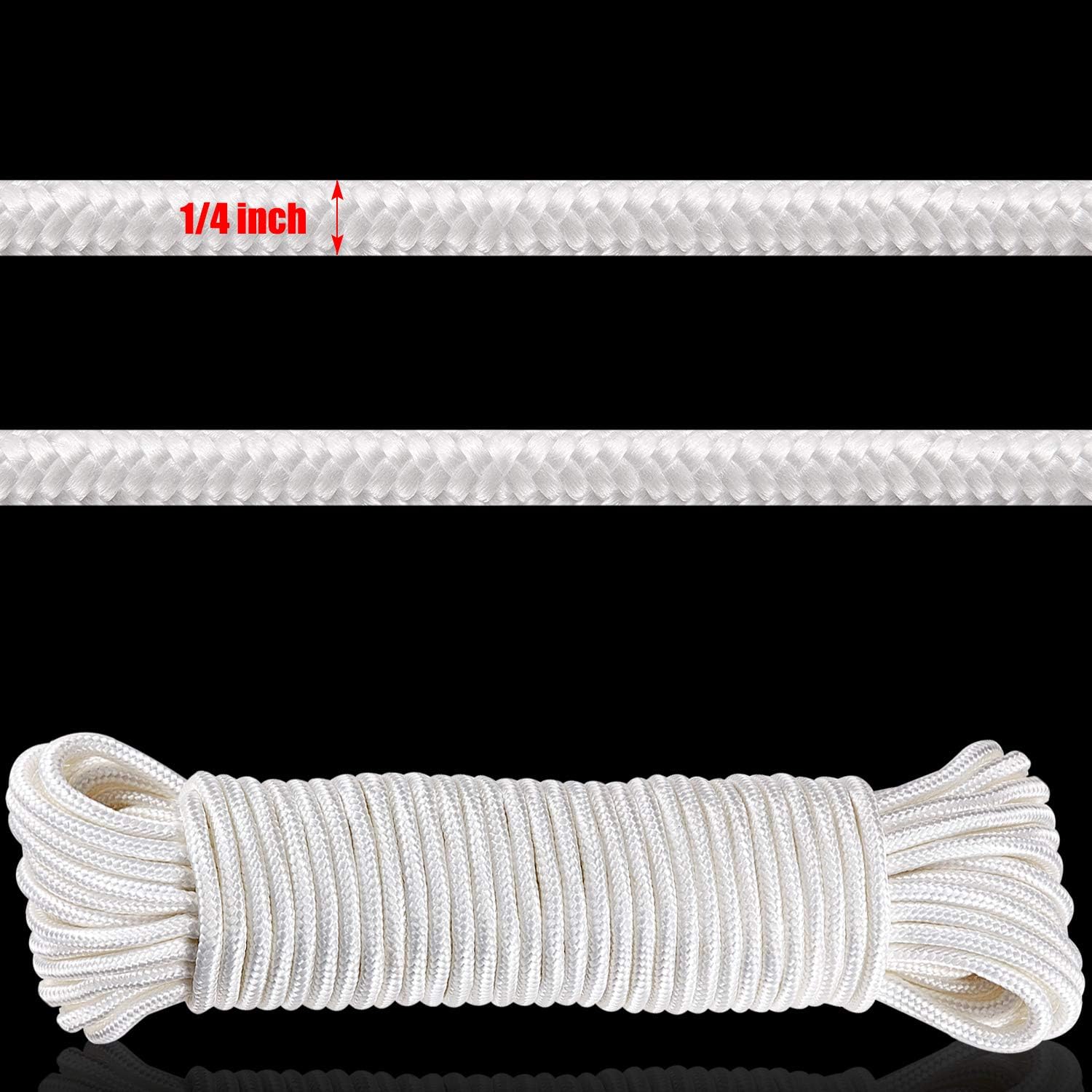WILLBOND 80 Ft Flagpole Rope and 12 Pieces Flag Pole Clip Flagpole Snap ...