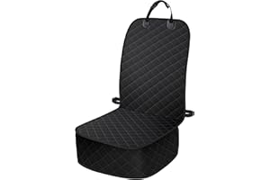 ELONGRIVER Dog Car Seat Covers, Waterproof Front Seat Cover for Dogs, Scratch-Proof, Nonslip Pet Passenger Seat Cover Protector, Universal Fit for Cars Trucks SUVs, Standard Size, Black