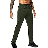 MIER Men's Fleece Lined Sweatpants for Workout Running Athletic Jogging Winter Warm Thermal Gym Track Pants with Pockets
