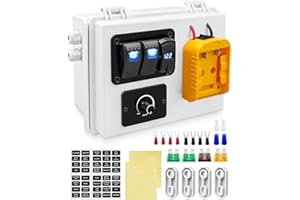 NXQWLL Power Distribution Box with Battery Adapter Fits for Dewalt 20V Battery, Power Adapter Box for Rv Truck Trailer Warehouse, with Preset Dimming Circuit, 12V 4.8A USB Type-c Output, Battery Not Included