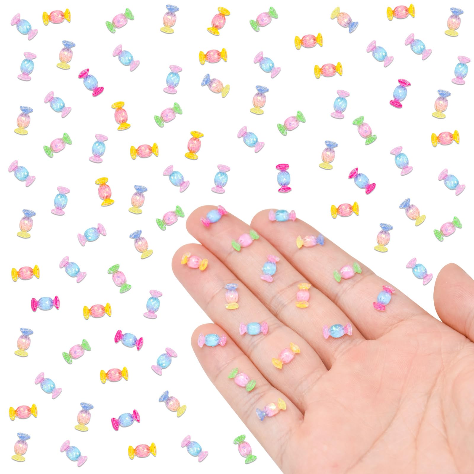 Photo 1 of 100 Pieces Mini Candy for Dollhouse Miniatures Mini Food for Crafts Tiny Resin Things for Dollhouse Mini Kitchen Micro Landscaping Decoration