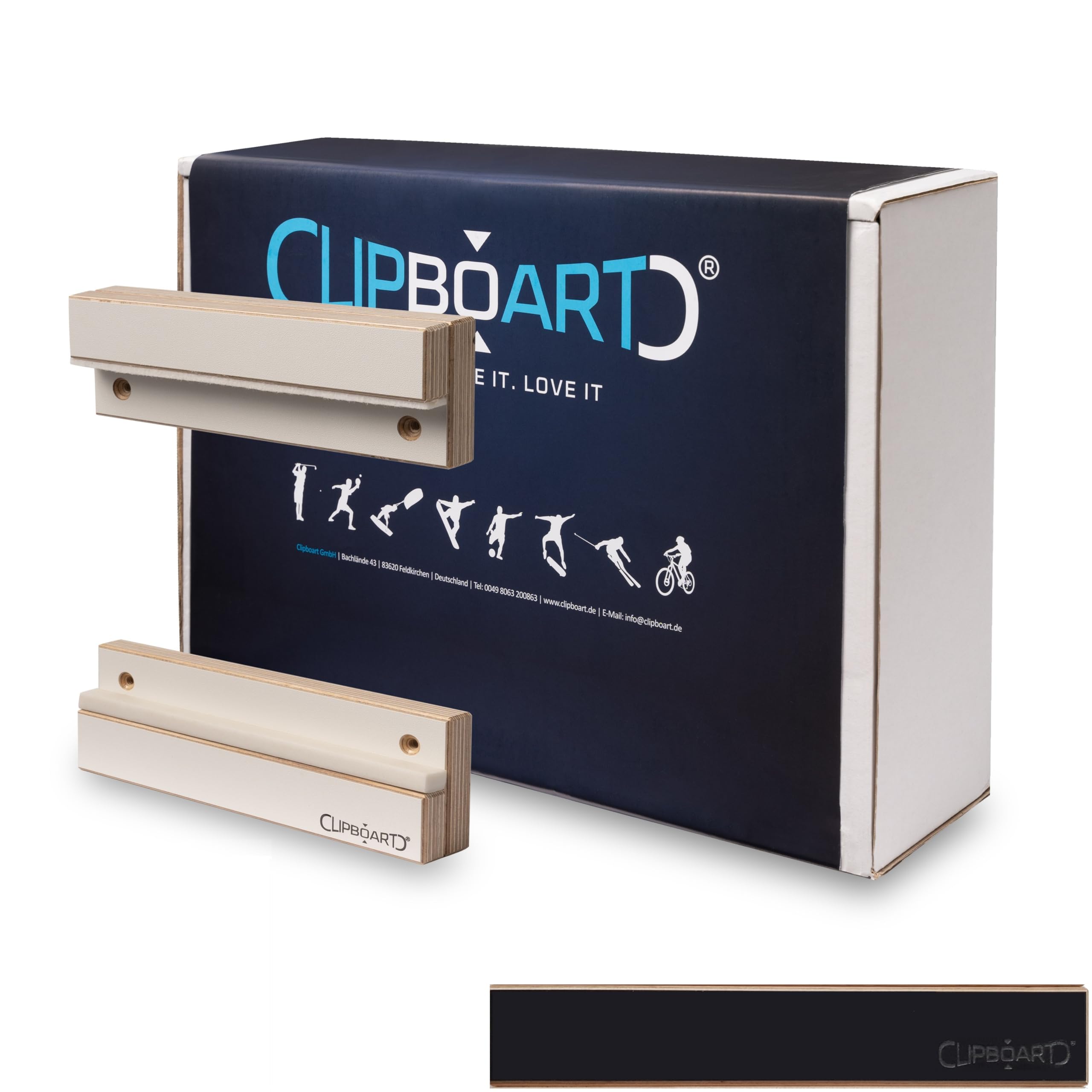 Clipboart® Standard Wall Mount - Black - Bracket - Snowboard - Wakeboard - Kiteboard - Balance Board - Wakeskate - Longboard - 360° Wall Mount (black) — image 1