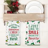 Cheroloven Buddy The Elf Christmas Kitchen Towels 2 Pack Waffle Weave Novelty view 4