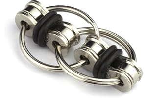 Tom's Fidgets Original Flippy Chain Fidget Toy - Perfect for ADHD, Anxiety, and Autism - Bike Chain Fidget Stress Reducer for Adults and Kids (1, Black)