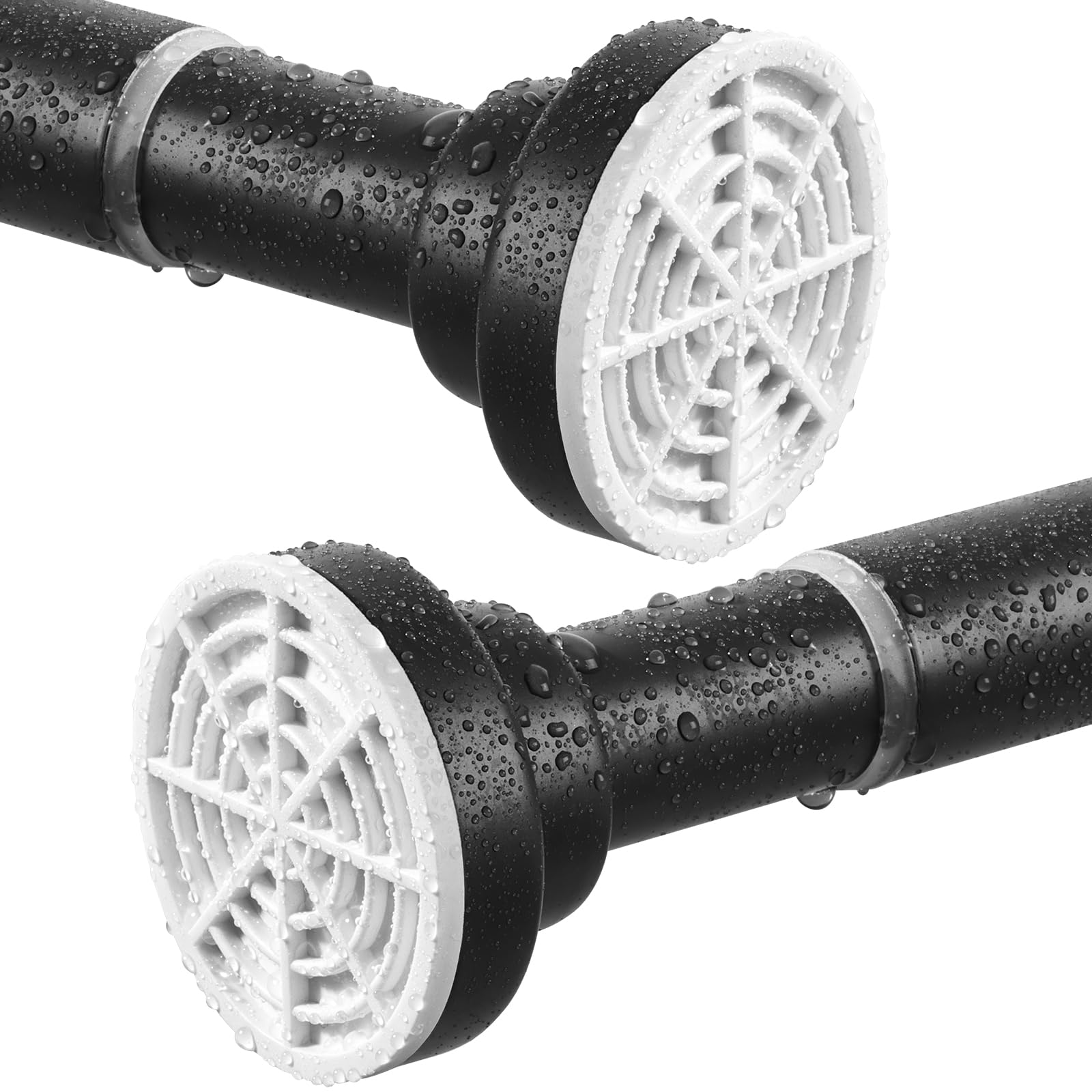 Shower Curtain Rod, Stainless Steel Extendable Shower Curtain Pole Tension Rods for Curtain No Drilling Shower Curtain Rail Net Curtain Poles for Bathroom Window Kitchen Wardrobe 160-270cm,Dark Grey