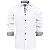 J.VER Men's Casual Long Sleeve Stretch Dress Shirt Wrinkle-Free Regular Fit Button Down Shirts