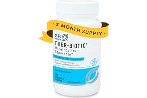 Klaire Labs SFI Health Vital-Zymes Chewable Digestive Enzymes for Adults & Kids - Enzymes for Digestion - Cherry-Flavored - May Help Reduce Occasional Gas, Bloating & Indigestion (180 Chewables)