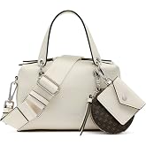 Calvin Klein Women's Cali Mini Satchel Crossbody Handbag | Vegan Leather, 2 Interior Pockets, Back Zip Pocket, Removable Hangoffs, Adjustable Crossbody Strap, Travel Occasion