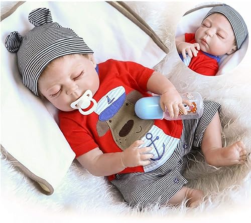 Reborn Baby Boy Dolls Silicone Full Body 18 inch Lifelike Reborn