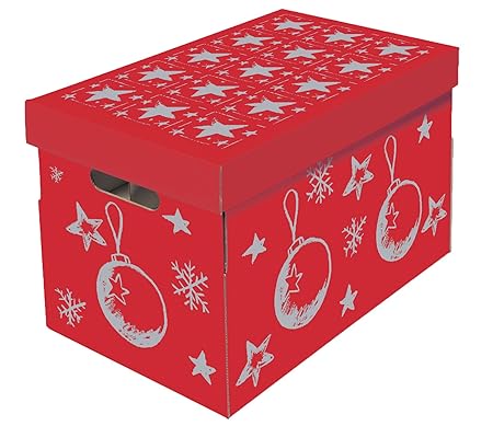 NIPS 119201145 Christmas Aufbewahrungsbox für Christbaumkugeln und Weihnachtsdeko mit variabler Innenaufteilung auf 3 Ebenen,