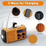 Mesqool Wind Up Radio Hand Crank Solar AM FM 5000mAh USB Charger view 2