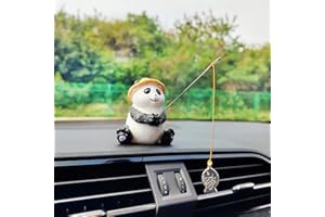 MOTANEY Cute Fishing Car Ornaments for Dashboard, Swinging Fish Car Dashboard Decor, Fun Car Decoration for Dash Car Accessories for Anglers, Home Garden Decor