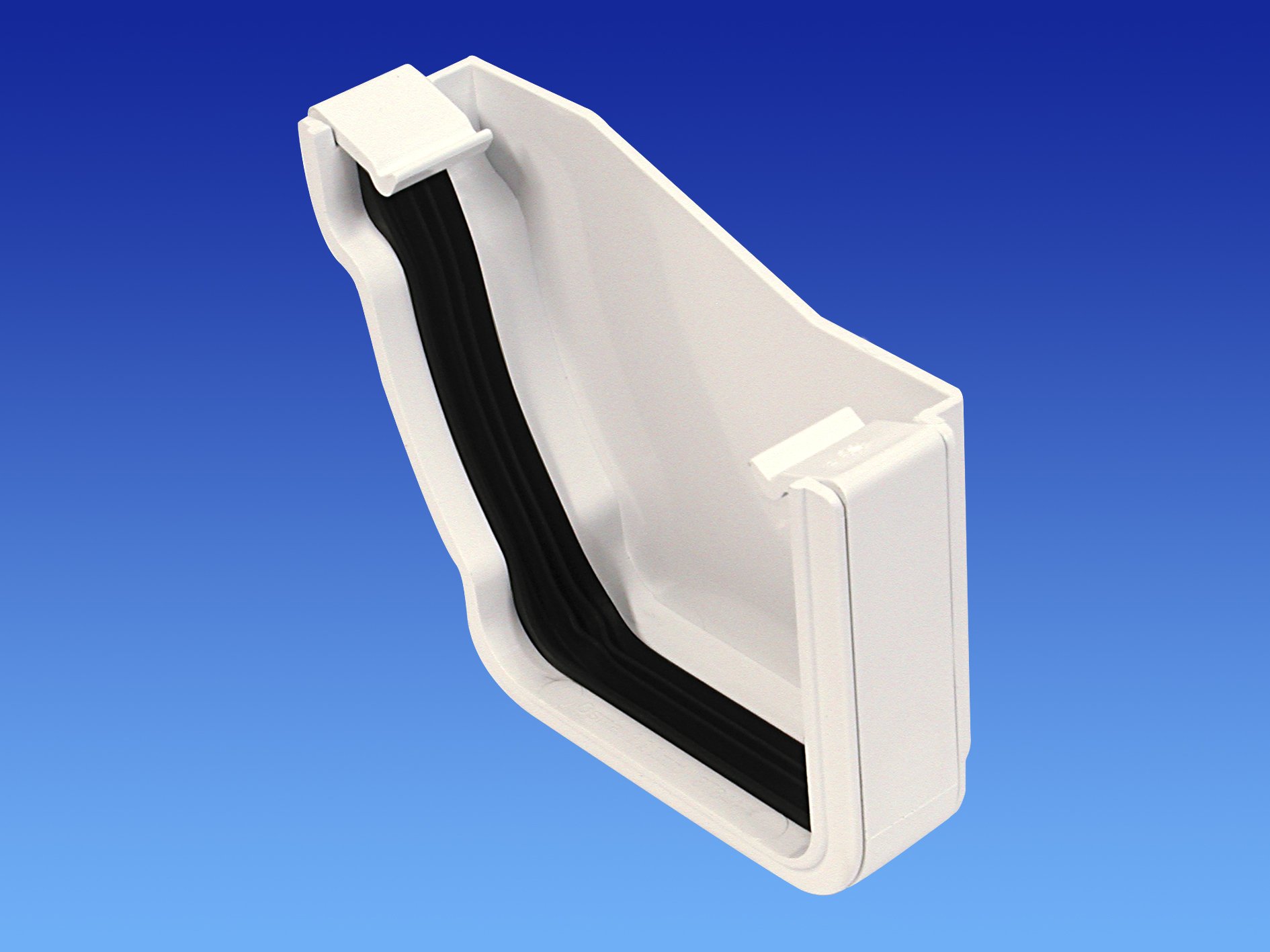 OSMA White 111mm Gutter External Stopend Left Hand for Stormline Ogee Gutter System 8T841W
