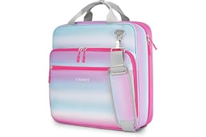 Ytonet 4 Inch D-Ring Zipper Binder, King Sized 3 Ring Binder with Zipper, 800 Sheets Extra Large Capacity Waterproof School Binders with Shoulder Strap for Students Fit 15.6 Inch Laptop, Blue-Pink