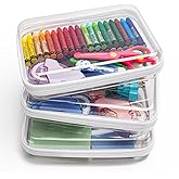 CoiiJoii 3PCS Clear Hard Shell Zipper Case,Portable Cosmetic Bag with Zipper, Diaper Bag Organizing Pouches, Kid's Toy Storage Organizer Bins,Hard Plastic Case, Christmas Storage Bins