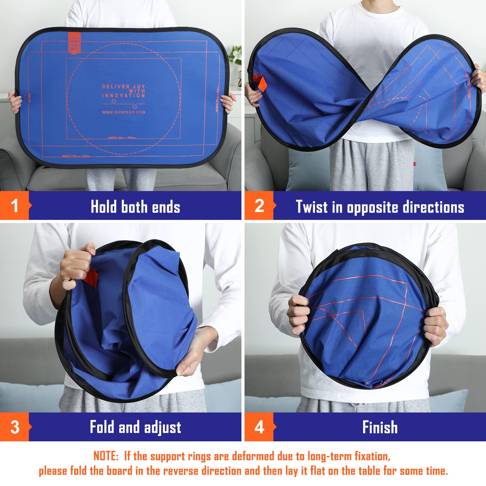 HXMARS Foldable Jigsaw Puzzle Board: Large Portable 1000 Pieces Puzzle Mat, Puzzle Storage Saver to 500 & 1000 Pieces with Storage Bag(Blue & Black)