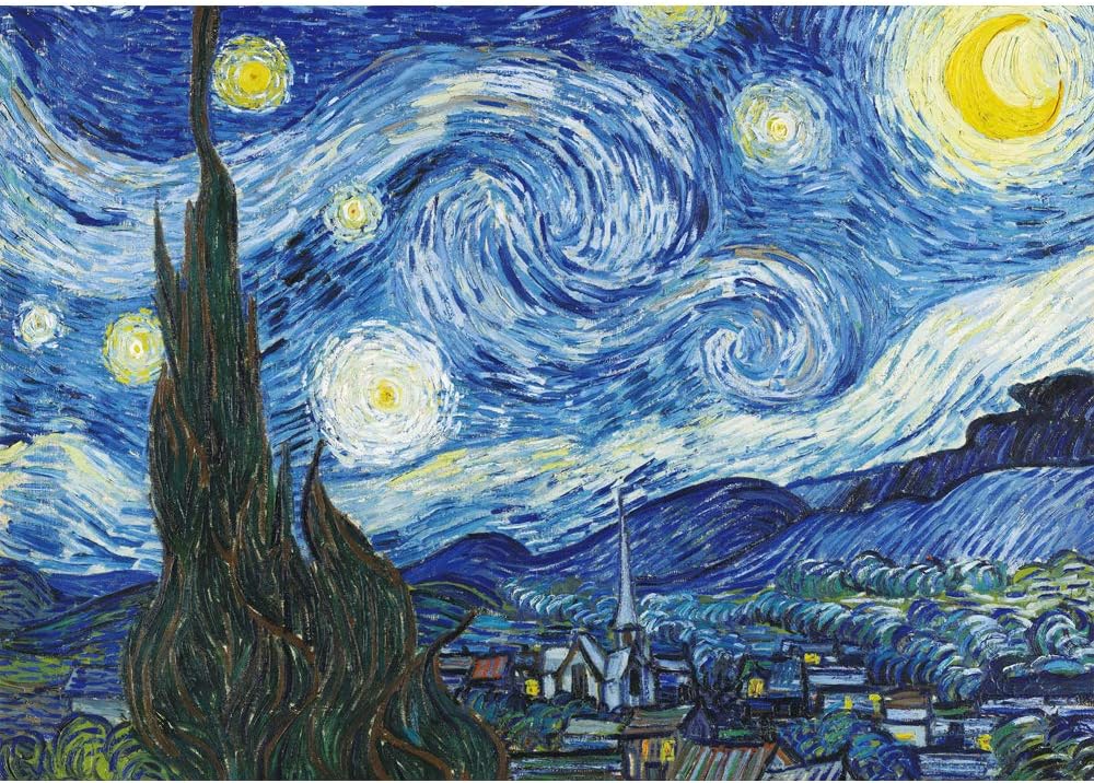 Puzzles for Adults Jigsaw Puzzles 1000 Pieces for Adults Kids– Starry Night by Vincent Van Gogh Jigsaw Puzzle Game Toys Gift