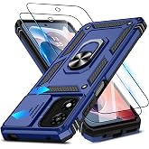 ATUMP for Moto G-Play-2024 Case with Camera Lens Cover &amp; HD Screen Protector(2 Pcs), [10FT Military Grade Drop Protection] Magnetic Ring Holder Protective Cover for Motorola G Play 2024 4G, Blue