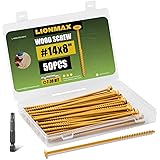 LIONMAX Deck Screws #14 x 8 Inch, 50 PCS, Long Wood