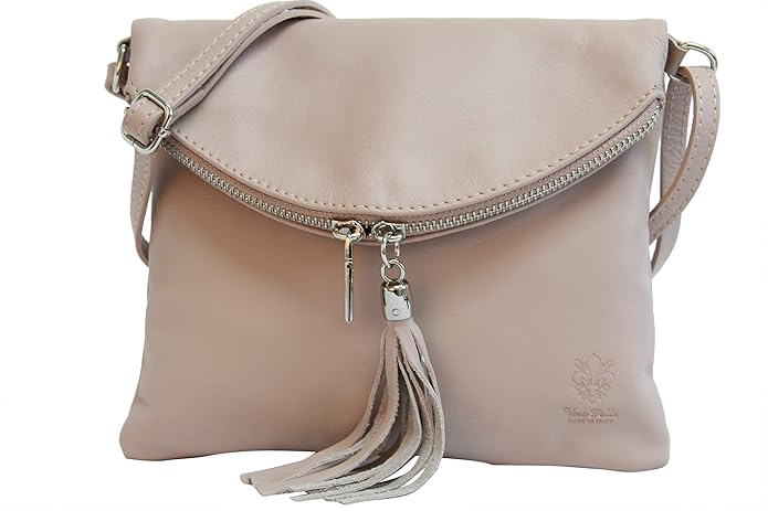 AMBRA Moda Italienische Ledertasche Schultertasche Crossover Umhängetasche Nappaleder Damen Kleine Tasche NL610