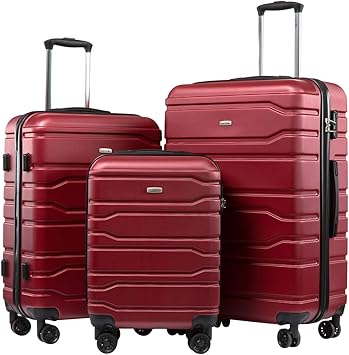 burgundy luggage sets