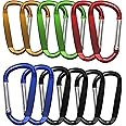 XIECHANEE 3" Aluminum Carabiner Clips, 12PCS D Ring Shape Keychain Carabiners Hook Buckle