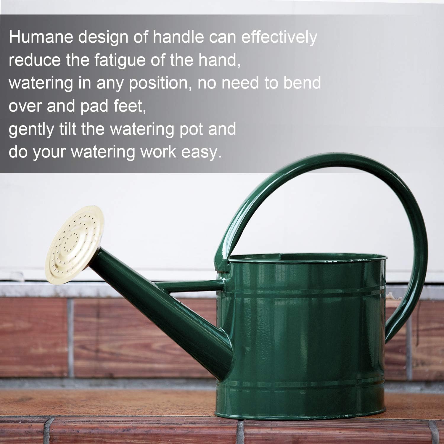HORTICAN Galvanized Watering Can Modern Style Watering Pot with Handle and Rosehead for Outdoor and Indoor House Plants (1.3 gal/Green) : Garden & Outdoor