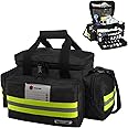 REDCUBE Emergency Bag,First Aid Bags Empty,Professional Emergency Responder Trauma Bag Medical Bag with Multiple Compartment Kit Carrier for EMT, EMS, Paramedics(Black)(Bag only)