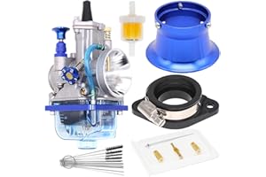 AKSLGT PWK 26mm Carburetor, Universal Mortorcycle Racing With Blue Float Bowl Horn Cup Intake Manifold Fit for 2T 4T Engine Scooter Motorcycle ATV Quad Pit Bike 212cc Carburetor (26mm)