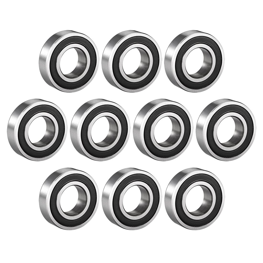 sourcing map 10 Pcs 6003-2RS Ball Bearing 17mm x 35mmx10mm Double Sealed 180103