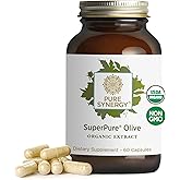 PURE SYNERGY SuperPure Olive Extract | Organic Olive Leaf, Oil, and Fruit Supplement with Polyphenols | for Heart, Brain, and Immune Health (60 Capsules)