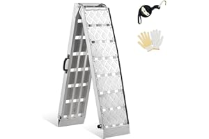 gardhom Motorcycle Ramps for Pickup Trucks 1500lbs Heavy Duty Ramps 7.5FT Folding Loading Ramps for ATV UTV Pickup Motorcycle Dirt Bike Lawn Mower Snow Blower, Silver, 1 Piece