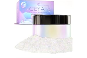 ceya Chameleon Mica Powder, 1.8oz/ 50g Fancy Starry Chrome Powder, Cosmetic Grade Pearlescent Effect Color Shift Pigment for Epoxy Resin, Makeup, Nail Polish, Soap Dye, Candle Making, Slime