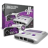 Old Skool Classiq 2 Console, AV, Grey/Purple | Plays NES &amp; SNES Cartridges, AV Output, Includes 2 Controllers, Nostalgic Design