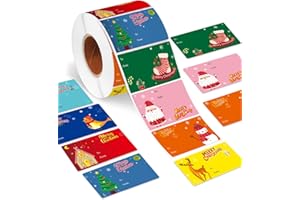 JXDNKA Christmas Gift Tags, 720Pcs Christmas Gift tag Stickers 8 Style 2 Roll Self Adhesive to from Stickers for Gifts, Santa Gift Labels Christmas Name Tags Stickers