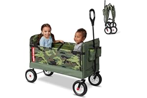 Radio Flyer 3-in-1 Camo Wagon Green, 39.37 x 18.50 x 30.71 Inches