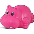 DolliBu Hippo Bath Buddy Squirter - Floating Pink Hippo Rubber Bath Toy, Fun Water Squirting Bathtime Play For Toddlers Cute & Soft Wild Life Animal Toy For Bathtub, Beach and Pool for Girls and Boys