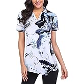 Viracy Womens V Neck Golf Polo Shirts Short Sleeve Quick Dry Workout Tops