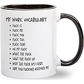 My Work Vocabulary Coffee Mug - Funny Coworker Birthday Gift Idea for Him or Her – Present for Boss Employer Bestfriend - Sarcastic Gag Going Away Farewell for Men Women - 11 oz Cup Novelty Drinkware
