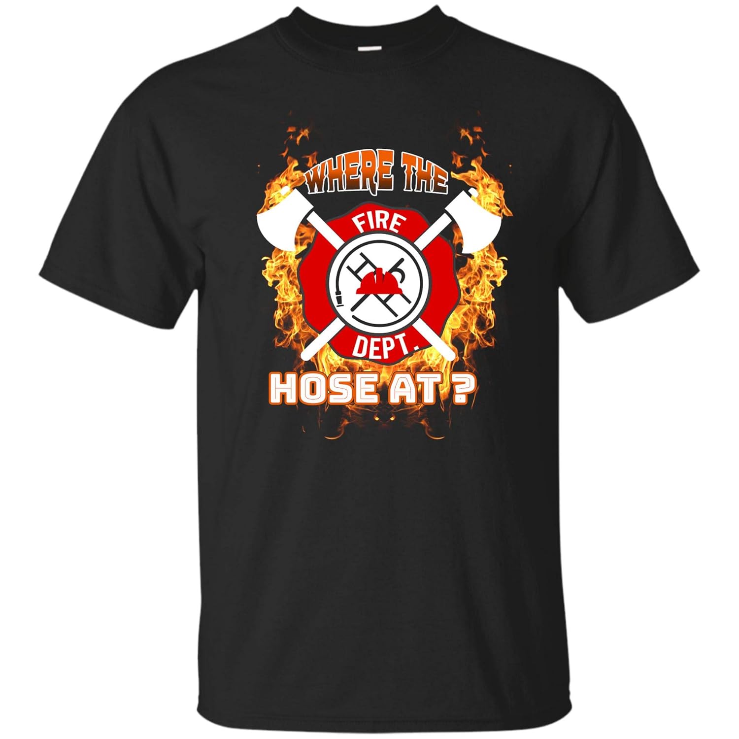 Where The Hose At Funny Firefighter T Shirt Fireman Gift Tee 1974